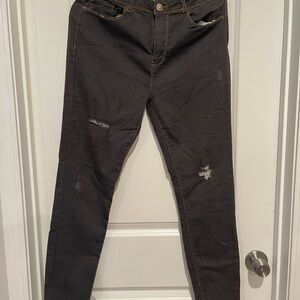 Women's Distressed Black Jeans